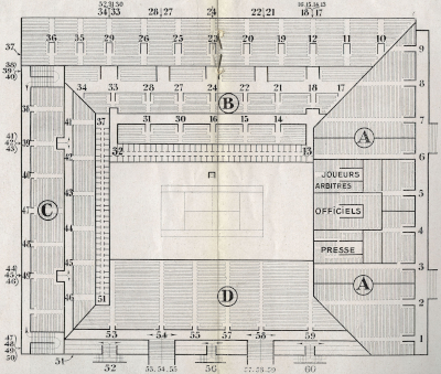 Plan du court Central, 1933