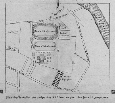 Plan du complexe olympique de Colombes