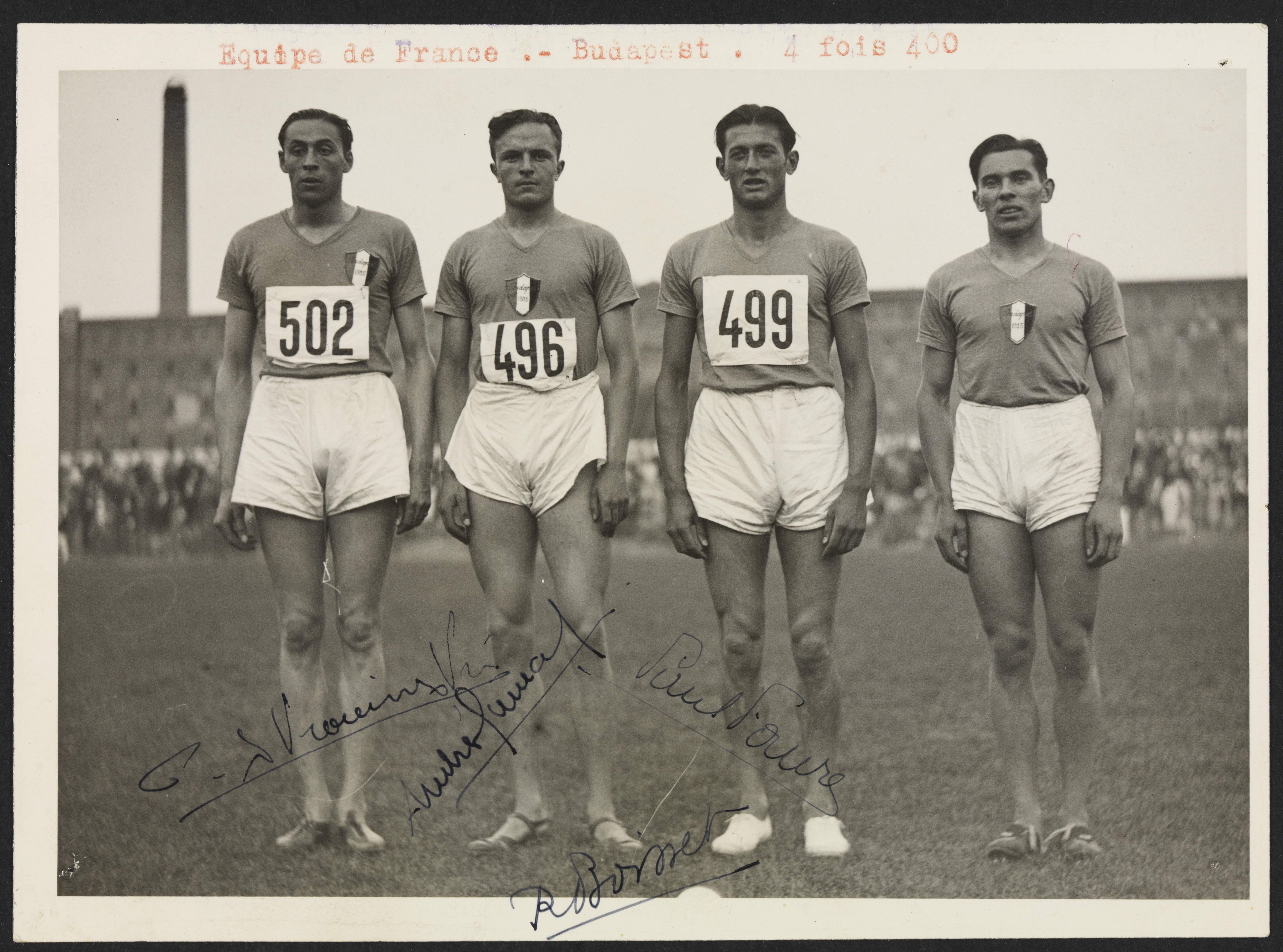 De gauche à droite : Pierre Skawinski, Jacques Dumas, Paul Faure, Raymond Boisset