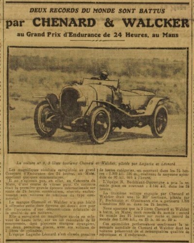 Victoire des Chenard-Walcker