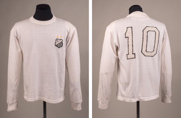 Maillot du FC Santos blanc manche longues n°10 de Pelé