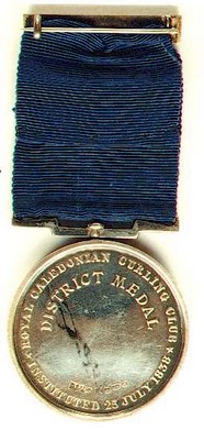 médaille de curling commémorant le Royal Caledonian Club en 1838