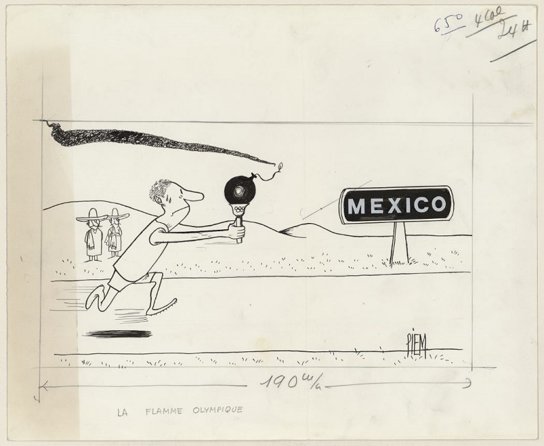 caricature politique JO Mexico 1968