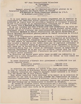 VIe Jeux Internationaux Silencieux de Copenhague Août 1949